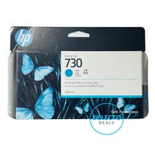 GENUINE HP 730 Cyan Ink Cartridge 130-ml DesignJet (P2V62A) SEALED BOX 2025 picture