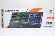 STEELSERIES APEX 3 WIRED WHISPER QUIET GAMING KEYBOARD | 64795 | NEW OPEN BOX picture