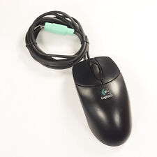 Logitech M-S48a PS/2 Ball Mouse Black Retro Vintage Cleaned and Tested picture