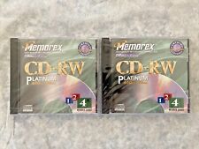 (2) Memorex CD-RW Platinum 4x Rewritable Speed 650 Mb / 74 Minutes ~ NEW, SEALED picture
