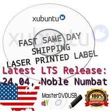Xubuntu Latest 24.04 LTS (2024), Noble Numbat DVD Same-Day Shipping USA Seller picture