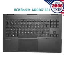New Palmrest For HP OMEN 15-EK 15-EN RGB Backlit Keyboard Touchpad M00667-001 US picture