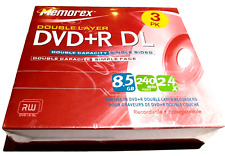 Memorex 2.4x 8.5 GB Double Layer DVD+R DL 3 Pack - Sealed picture