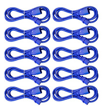 Lot of (10) Blue 6' ft IEC 320 NEMA C13 C14 10A 18AWG PDU to CPU AC Power Cords picture