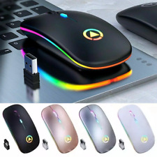 LED Wireless Optical Mouse 2.4GHz USB Receiver Rechargeable Mice For Laptop PC picture