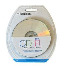 Memorex 5 Pack CD-R 52x 700 MB 80 minute Sealed Recordable CDs Imation Corp NIB picture