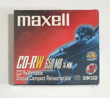 Maxell New CD-RW 650 MB 74 Minute CD ReWritable Slim Case 3 Pack Premium Grade picture