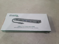 Plugable 7-in-1 USB C Hub Multiport Adapter with Ethernet SEALED picture