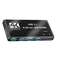 4K 2 in 1 out HDMI Kvm Switch 2x1 Dual Monitor USB 3.0 HDMI KVM Switcher picture