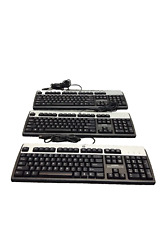 Lot of 3 HP KU-0316 537746-001 104-Key USB Black/Silver Wired Keyboard - picture
