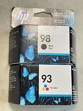 Set 2 Genuine Factory Sealed Original HP 98 Black & HP 93 Color Inkjets 2016-17 picture