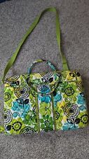Beautiful bright green with a floral print Vera Bradley laptop suitcase. Large. picture