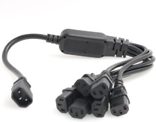 PDU IEC 320 C14 Male to 6 X C13 Female Y Splitter Power Adapter Cable 10A 250V U picture