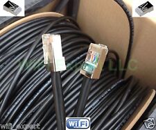 100'FT CAT5E 24 AWG OUTDOOR PATCH CORD SHIELDED FTP CABLE METAL GROUND CONNECTOR picture