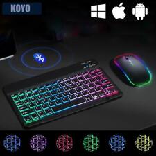 Mini Backlit Rgb 10inch Bluetooth Keyboard Wireless Mouse Rechargeable for Spani picture