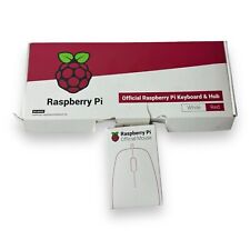 Official Raspberry Pi 3 4 Keyboard and Mouse Hub Red & White New Open Box Cords picture