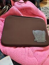 #238 VTG Fossil Brand 1954-1955 Brown Laptop Sleeve Zipper  Leather  14x11 WxL picture
