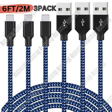3x Heavy Duty USB Charger Cable 6FT For iPhone 14 13 12 Pro Max XR 8 7 iPad Cord picture