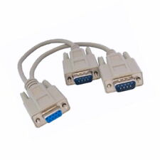 KNTK 6 inch DB9 Female to 2x DB9 Male Cable Splitter RS-232 Data Transfer Cord picture