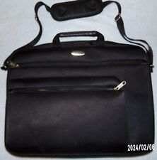 Samsonite 1910 Briefcase/Laptop Black Nylon 17X13 Shoulder Bag With Strap picture