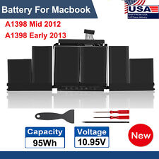 Replace A1417 Battery for Apple Macbook Pro 15''Retina A1398 Early 2013 Mid 2012 picture