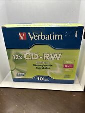Verbatim CD-RW Discs w/Slim Jewel Cases, 700MB/80min, 10 Discs (VER95156) picture