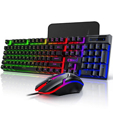 Gaming Keyboard & Mouse, 104 Keys Rainbow LED RGB Backlit Quiet Computer Keyboar picture