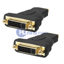 2x DVI-D Female 24+1 pin to HDMI Female 19 pin Adapter Monitor HDTV picture