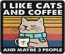 Coffee Cat Mouse Pad, Cute Funny Mousepad for Desk with Non-Slip Rubber Base, Co picture