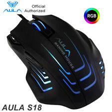 AULA 6400 DPI RGB Gaming Mouse USB LED With Fire Key for Computer Laptop PC picture