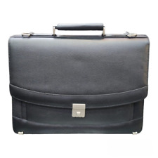 Stylish and Professional Black Leather bag for Laptop cowhide Leather briefcase picture