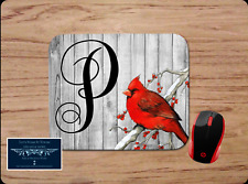CARDINAL PERSONALIZED MONOGRAM NAME INITIAL LETTER CUSTOM DESK MAT MOUSE PAD picture