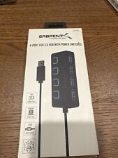 Sabrent HB-UM43 4 Port USB 3.0 Hub with Power Switches - Black picture