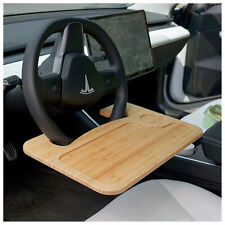 2 in 1 Car Steering Wheel Desk Bamboo Steering Wheel Tray Car Laptop Food Table picture