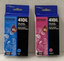 🔴   Lot of 2 Genuine Epson 410XL Ink Cartridges Cyan Magenta picture