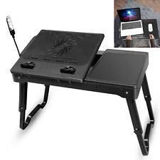 Adjustable Laptop Desk Bed Stand Table Desk w/ Mouse Pad Cooling Fan Foldable picture