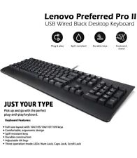 Lot Of 12 New Lenovo 00XH688 Preferred Pro II USB Desktop Keyboard. #Z260 picture