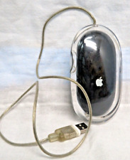Apple Pro Mouse Black Clear # M5769 Genuine Vintage Powers Up picture