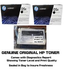 2 New Genuine HP 05X Toner Cartridges Printer-Tested 100% NO BOX SEALED BAG picture