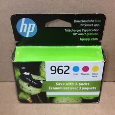 HP 962 Tri-Color 3-PACK Original Genuine OEM Ink Cartridge New Sealed 12/2025 picture