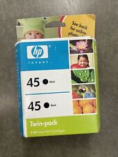 HP 45 Original Ink Cartridges Black Twin Pack FACTORY Sealed New-Old Stock  picture