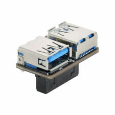 Dual USB 3.0 Female A Type to Motherboard 20/19 Pin Box Header Slot PCBA Adapter picture