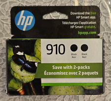 NEW SEALED BOX Genuine HP 910 2-pack Black Ink Cartridges Date 2023 picture