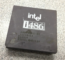 Vintage Intel 486DX-33 A80486DX-33 SX419 Socket 3 486DX 33 MHz CPU gold 1989 picture