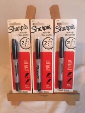 Sharpie Twin-Tip Permanent Marker Fine & Ultra Fine Point, Black 2 in 1 Lot Of 3 picture