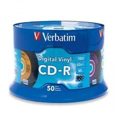 50 pack VERBATIM 52X CD-R Digital Vinyl 700MB Media Disc Spindle 94587  picture