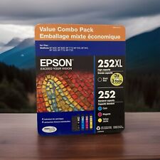 Epson Printer Ink Cartridges 252XL 252 Combo Pack 8 2023 Black Tri Color Genuine picture