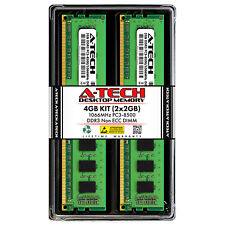 A-Tech 4GB 2 x 2GB PC3-8500 Desktop DDR3 1066 MHz 240-Pin DIMM Memory RAM 4G 2G picture