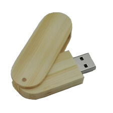 Lot 50p Wooden Rotation Swivel Pendrive USB Flash Drive Memory Stick 8GB Custom picture