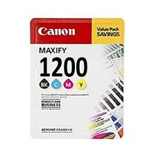 Set 4 Genuine Canon Maxify 1200 Blk Cyn Mag Yel Ink Cartridges SEALED BAG NO BOX picture